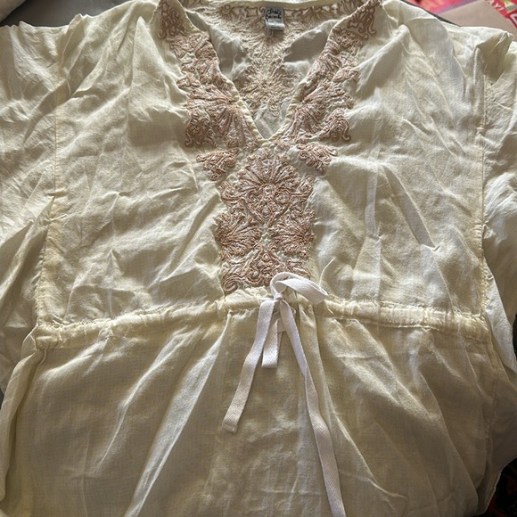 Free People Flutter Sleeve Embroidered Cinch Waist Sheath Dress🤍🤍🤍 - Picture 4 of 9